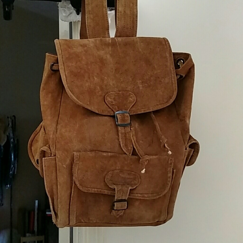 Vintage Suede Leather Backpack